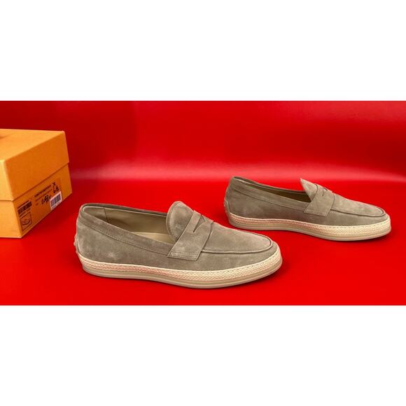 Tod\'s Mocassino Gomma Rafia Suede Driver Beige Loafers Shoes US 8 EU 6 1/2 NIB main image 7